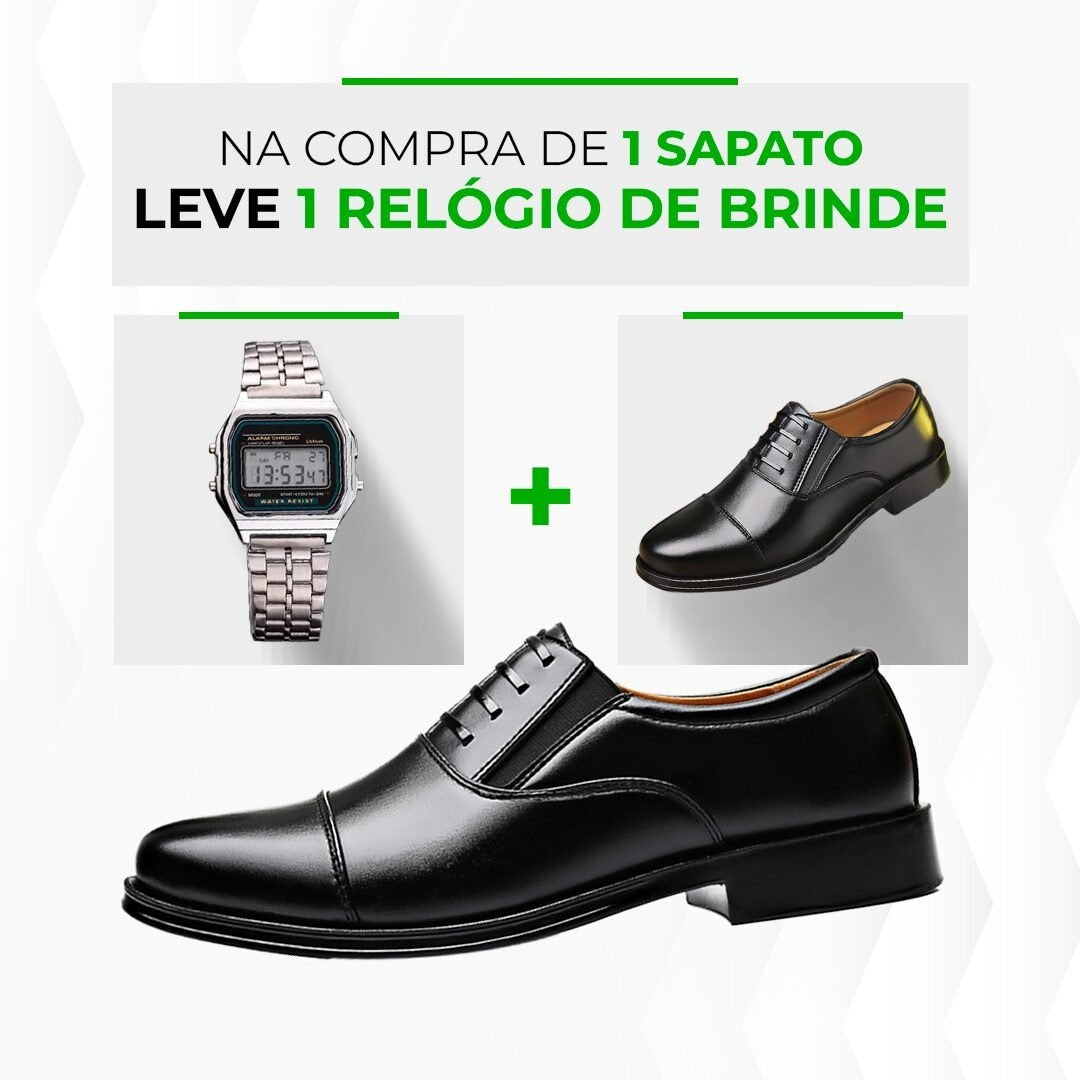 Sapato Masculino de Couro Genuíno Gentlemen’s + Brinde